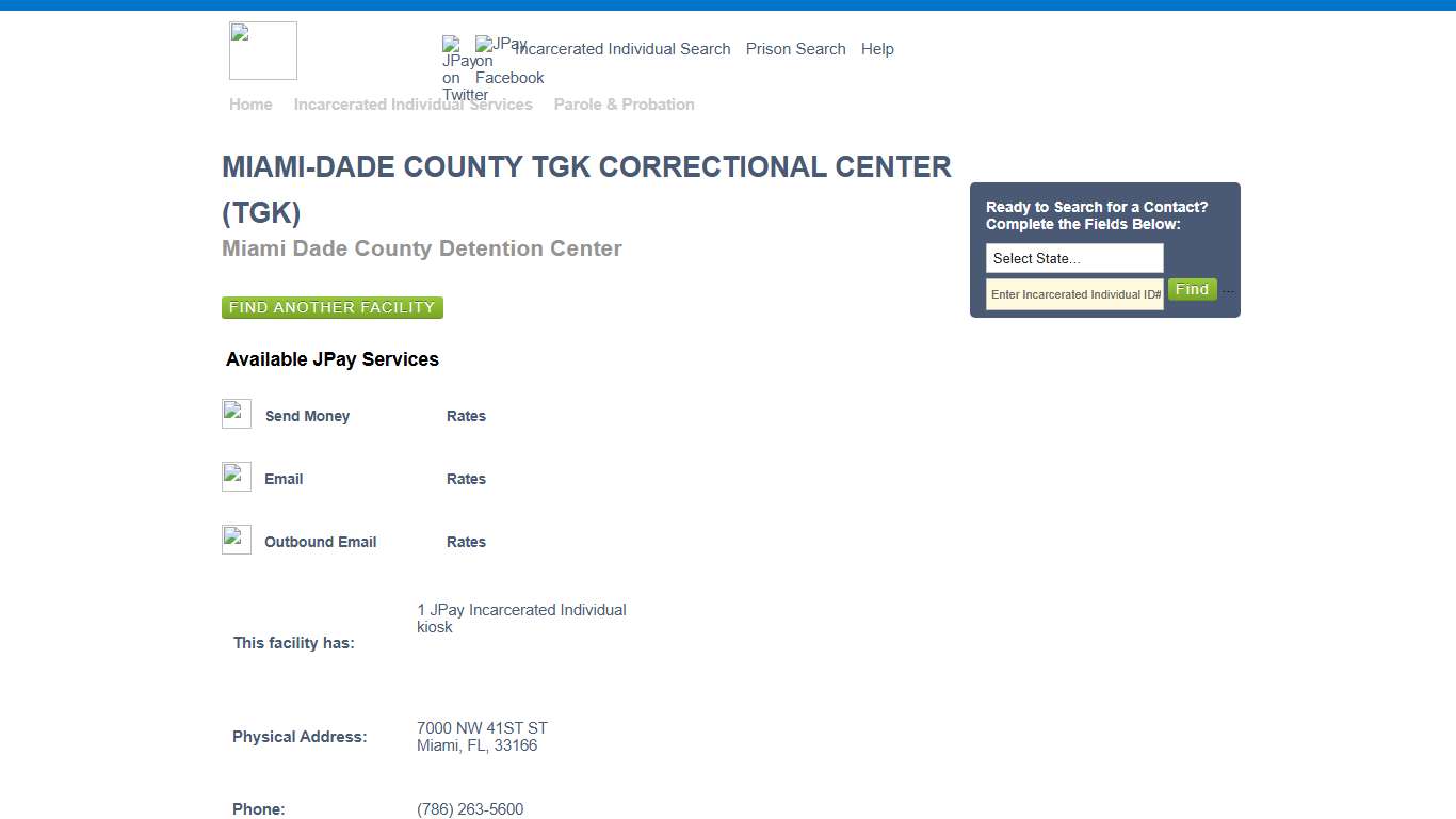 MIAMI-DADE COUNTY TGK CORRECTIONAL CENTER (TGK)