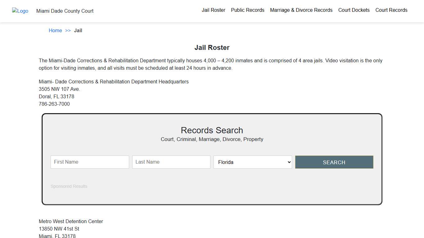 Jail Roster Miami Dade County Court